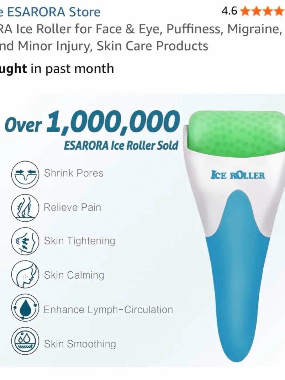 Ice Roller Cooling Facial Roller in Green & Blue